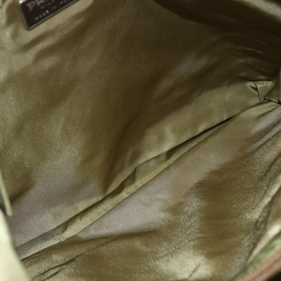 PRADA Tote Bag Nylon Green Silver Auth 155078