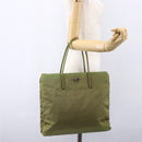 PRADA Tote Bag Nylon Green Silver Auth 155078-25