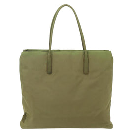 PRADA Tote Bag Nylon Green Silver Auth 155078 - 0