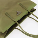 PRADA Tote Bag Nylon Green Silver Auth 155078-6