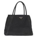 PRADA Tote Bag Nylon Black Silver Auth 155079-1
