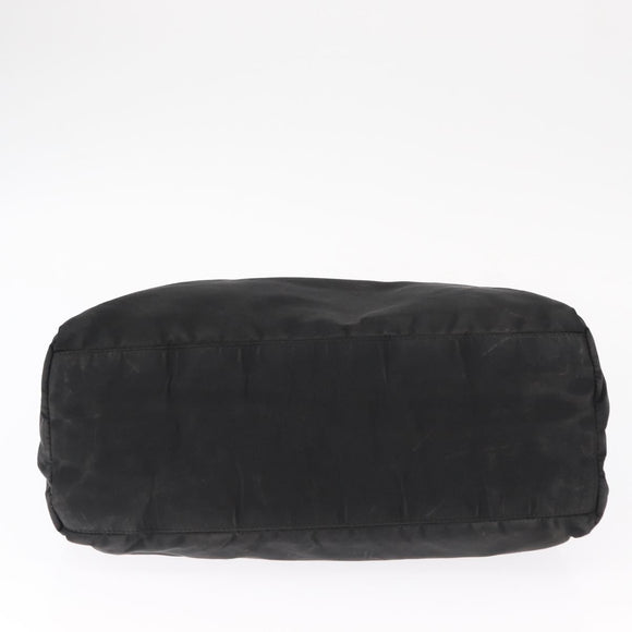 PRADA Tote Bag Nylon Black Silver Auth 155079