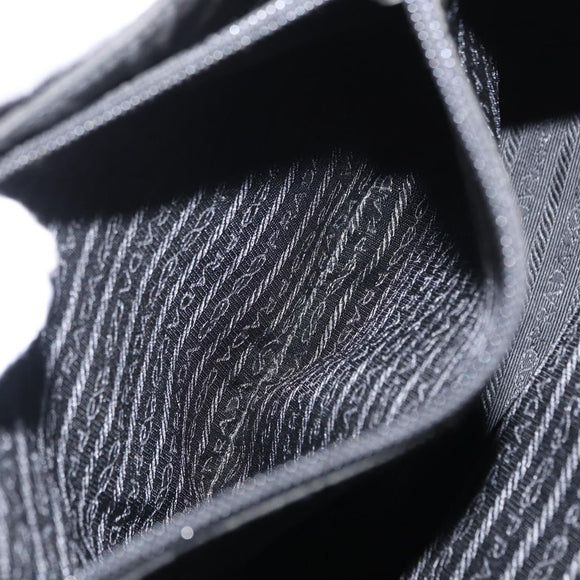 PRADA Tote Bag Nylon Black Silver Auth 155079