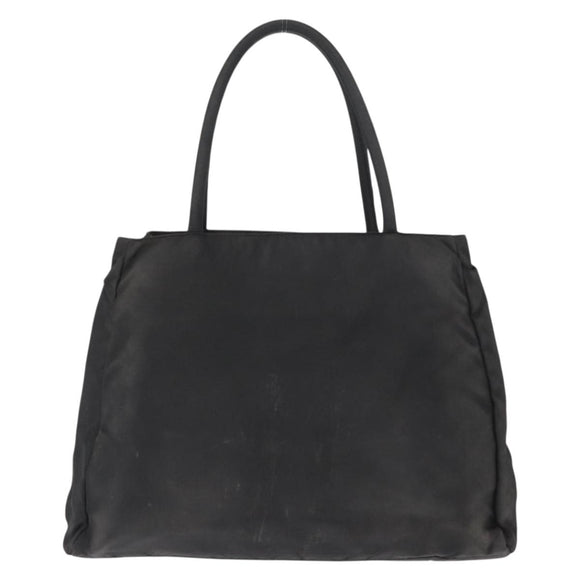 PRADA Tote Bag Nylon Black Silver Auth 155079