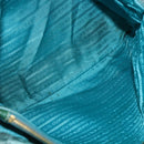 PRADA Tote Bag Nylon Turquoise Blue Gold Auth 155080-23