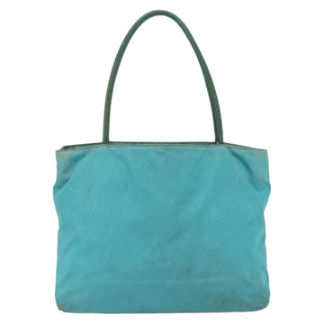 PRADA Tote Bag Nylon Turquoise Blue Gold Auth 155080 - 0