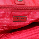 PRADA Tote Bag Nylon Red Silver Auth 155081-10