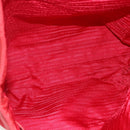 PRADA Tote Bag Nylon Red Silver Auth 155081-11
