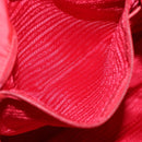 PRADA Tote Bag Nylon Red Silver Auth 155081-21