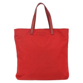 PRADA Tote Bag Nylon Red Silver Auth 155081 - 0