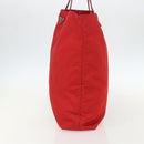 PRADA Tote Bag Nylon Red Silver Auth 155081-4