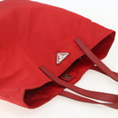 PRADA Tote Bag Nylon Red Silver Auth 155081-6
