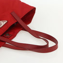 PRADA Tote Bag Nylon Red Silver Auth 155081-7