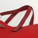 PRADA Tote Bag Nylon Red Silver Auth 155081-8