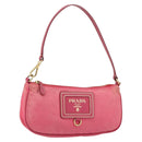 PRADA Shoulder Bag Nylon Leather Pink Gold Auth 155082-1