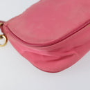 PRADA Shoulder Bag Nylon Leather Pink Gold Auth 155082-14