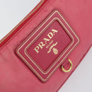 PRADA Shoulder Bag Nylon Leather Pink Gold Auth 155082-17