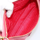 PRADA Shoulder Bag Nylon Leather Pink Gold Auth 155082-11
