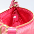 PRADA Shoulder Bag Nylon Leather Pink Gold Auth 155082-19