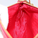 PRADA Shoulder Bag Nylon Leather Pink Gold Auth 155082-20