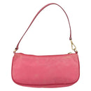 PRADA Shoulder Bag Nylon Leather Pink Gold Auth 155082-2