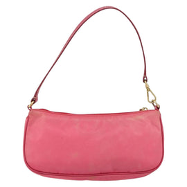 PRADA Shoulder Bag Nylon Leather Pink Gold Auth 155082 - 0