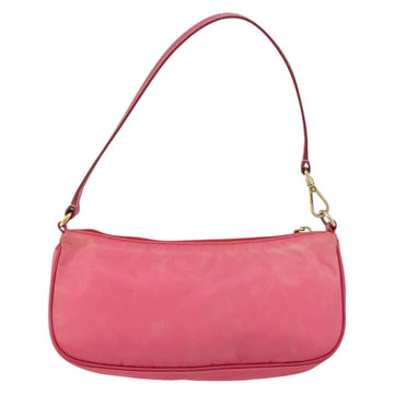 PRADA Shoulder Bag Nylon Leather Pink Gold Auth 155082 - 0