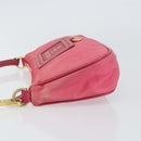 PRADA Shoulder Bag Nylon Leather Pink Gold Auth 155082-4
