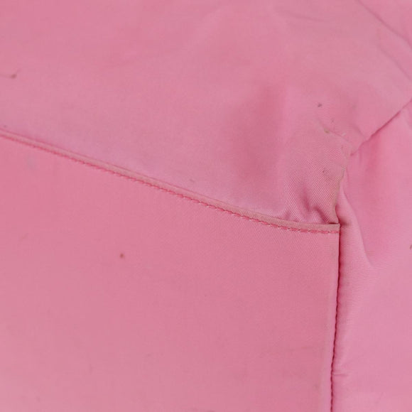 PRADA Hand Bag Nylon Pink Silver Auth 155083