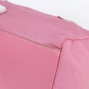 PRADA Hand Bag Nylon Pink Silver Auth 155083-12