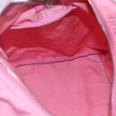 PRADA Hand Bag Nylon Pink Silver Auth 155083-18