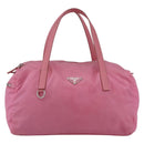 PRADA Hand Bag Nylon Pink Silver Auth 155083-2