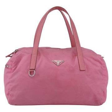 PRADA Hand Bag Nylon Pink Silver Auth 155083 - 0