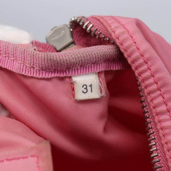 PRADA Hand Bag Nylon Pink Silver Auth 155083