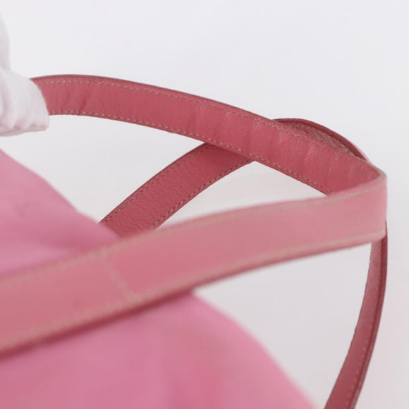 PRADA Hand Bag Nylon Pink Silver Auth 155083