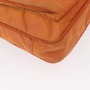 PRADA Shoulder Bag Nylon Leather Orange Gold Auth 155084-15