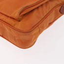 PRADA Shoulder Bag Nylon Leather Orange Gold Auth 155084-8