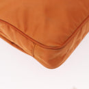 PRADA Shoulder Bag Nylon Leather Orange Gold Auth 155084-16
