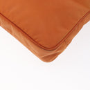 PRADA Shoulder Bag Nylon Leather Orange Gold Auth 155084-17