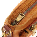 PRADA Shoulder Bag Nylon Leather Orange Gold Auth 155084-9