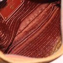 PRADA Shoulder Bag Nylon Leather Orange Gold Auth 155084-10