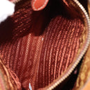 PRADA Shoulder Bag Nylon Leather Orange Gold Auth 155084-24