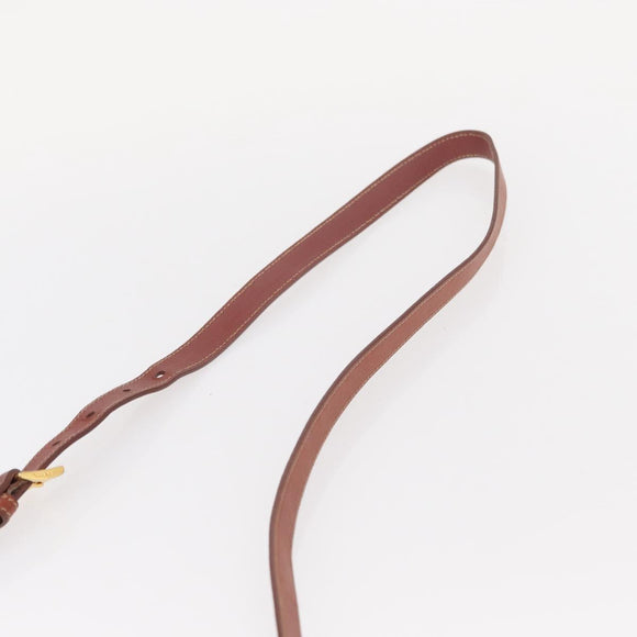 PRADA Shoulder Bag Nylon Leather Orange Gold Auth 155084