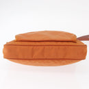 PRADA Shoulder Bag Nylon Leather Orange Gold Auth 155084-5
