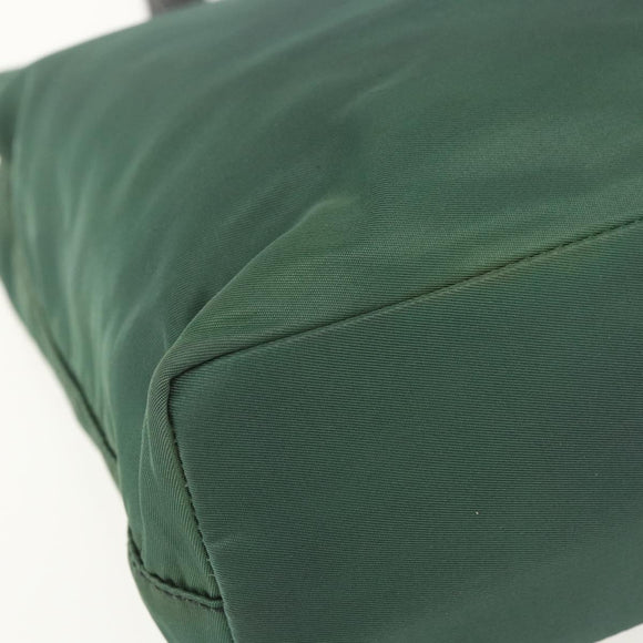 PRADA Tote Bag Nylon Green Silver Auth 155085