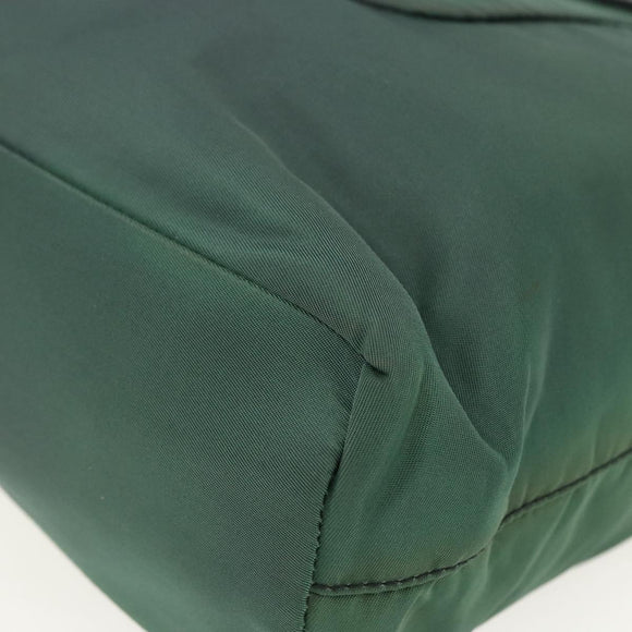 PRADA Tote Bag Nylon Green Silver Auth 155085