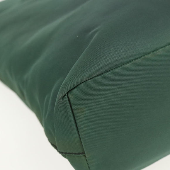 PRADA Tote Bag Nylon Green Silver Auth 155085