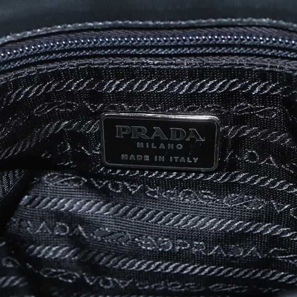 PRADA Tote Bag Nylon Green Silver Auth 155085
