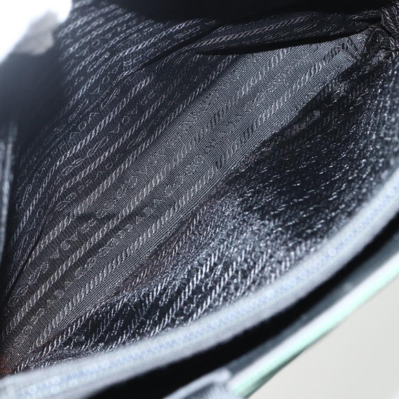 PRADA Tote Bag Nylon Green Silver Auth 155085