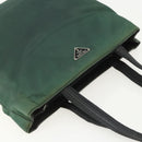 PRADA Tote Bag Nylon Green Silver Auth 155085-6